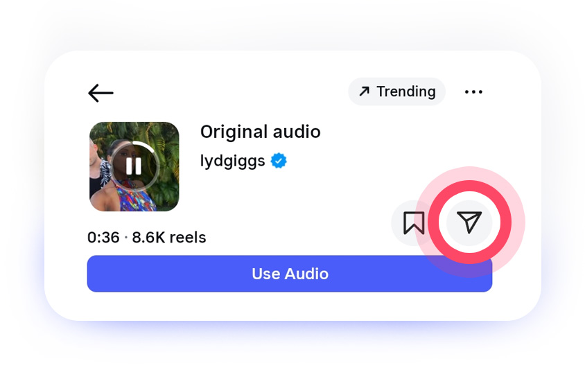 1. Copy the Instagram link of the Audio, Reel or Photo.