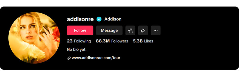 Addison Rae on TikTok