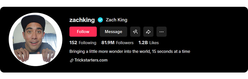 Zach King on TikTok
