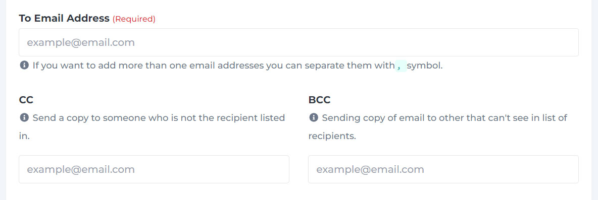 Fill up the Required Form Fields to Generate mailto Link